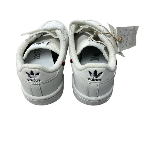 NWT Adidas Kids Continental 80 Sneakers US 12K White Retro Velcro Ortholite - Picture 3 of 9